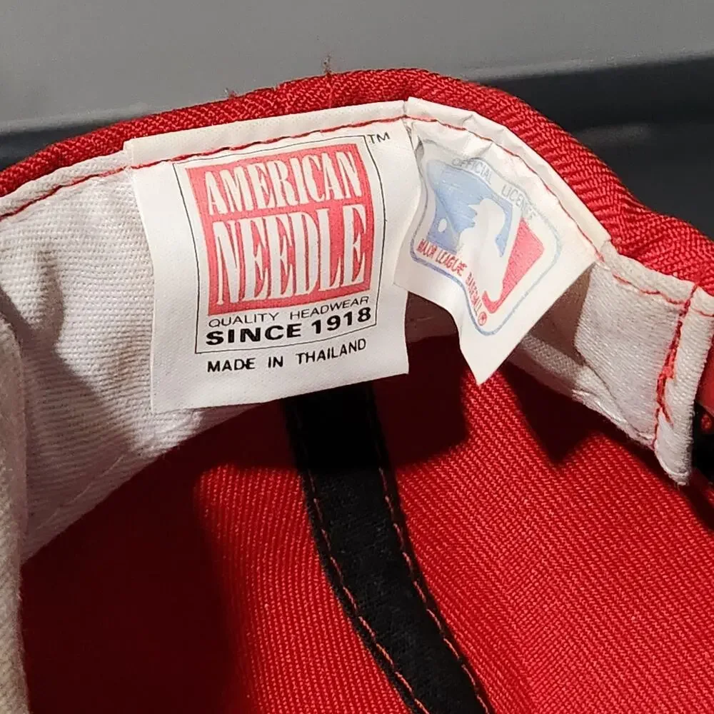 VTG 90s Cincinnati Reds American Needle MLB Baseball Snapback Hat Cap OSFA‎